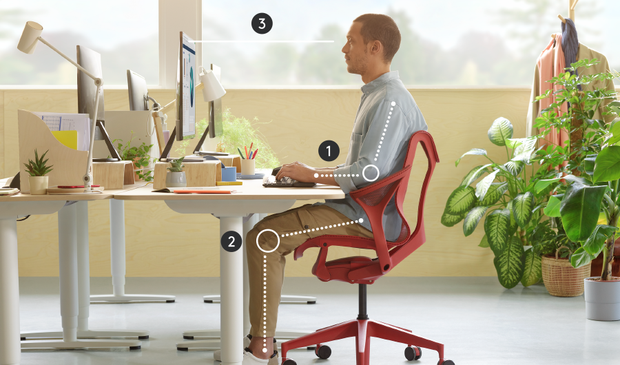 3 kroky pro ergonomické nastavení pracovní stanice