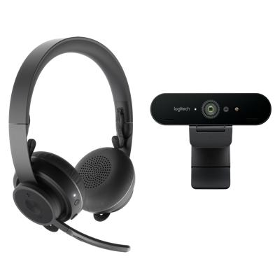 Produktbilde av Logitech Zone Wireless Headset og Brio Webcam