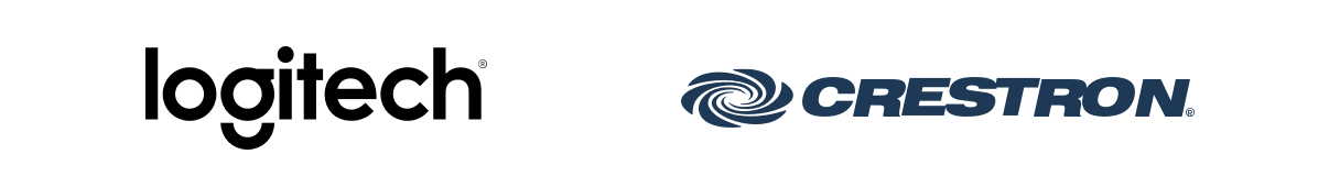 Logitech und Crestron Logo